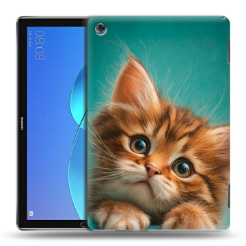 Силиконовый чехол на Huawei MediaPad M5 Lite с принтом котенок