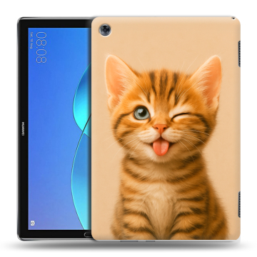 Силиконовый чехол на Huawei MediaPad M5 Lite с принтом котенок