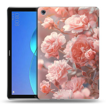 Силиконовый чехол на Huawei MediaPad M5 Lite с принтом Розовые розы