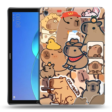 Силиконовый чехол на Huawei MediaPad M5 Lite с принтом капибара