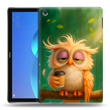 Силиконовый чехол на Huawei MediaPad M5 Lite с принтом сова