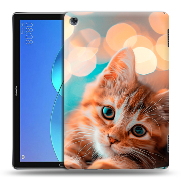 Силиконовый чехол на Huawei MediaPad M5 Lite с принтом котик