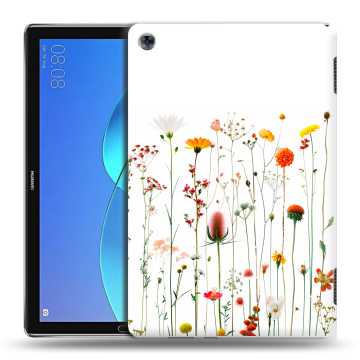 Силиконовый чехол на Huawei MediaPad M5 Lite с принтом цветы