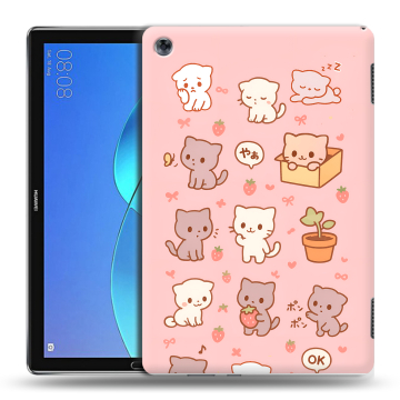Силиконовый чехол на Huawei MediaPad M5 Lite с принтом Hello Kitty Хелоу Кити