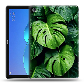Силиконовый чехол на Huawei MediaPad M5 Lite с принтом Листья