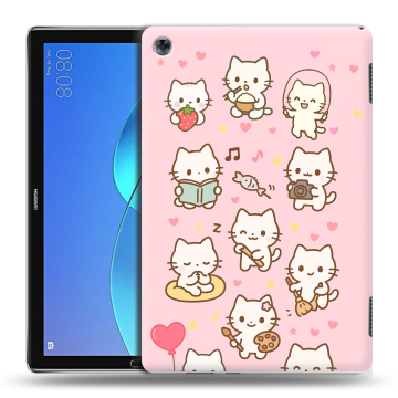 Силиконовый чехол на Huawei MediaPad M5 Lite с принтом Hello Kitty Хелоу Кити