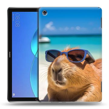 Силиконовый чехол на Huawei MediaPad M5 Lite с принтом Капибара