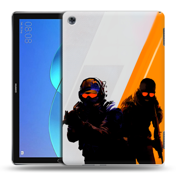 Силиконовый чехол на Huawei MediaPad M5 Lite с принтом Контер страйк Counter strike