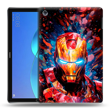 Силиконовый чехол на Huawei MediaPad M5 Lite с принтом Железный человек Ironman