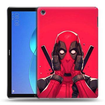 Силиконовый чехол на Huawei MediaPad M5 Lite с принтом Дедпул Deadpool