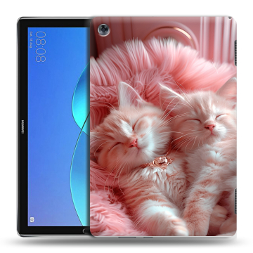 Силиконовый чехол на Huawei MediaPad M5 Lite с принтом котята котики