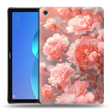 Силиконовый чехол на Huawei MediaPad M5 Lite с принтом Розы цветы