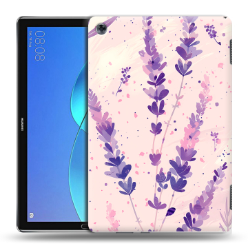 Силиконовый чехол на Huawei MediaPad M5 Lite с принтом цветы лаванда