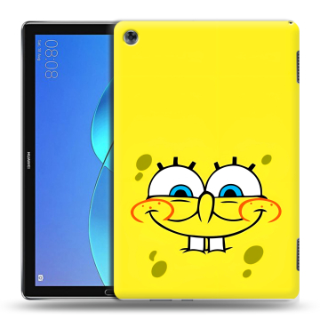Силиконовый чехол на Huawei MediaPad M5 Lite с принтом спанчбоб спанч боб