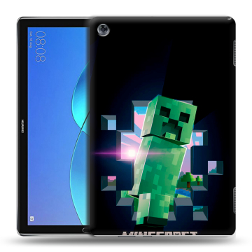 Силиконовый чехол на Huawei MediaPad M5 Lite с принтом Майнкрафт Minecraft