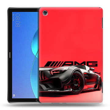 Силиконовый чехол на Huawei MediaPad M5 Lite с принтом Мерседес Mercedes AMG Силиконовый чехол на Huawei MediaPad M5 Lite с принтом Мерседес Mercedes AMG