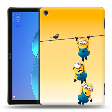 Силиконовый чехол на Huawei MediaPad M5 Lite с принтом Миньоны