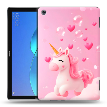 Силиконовый чехол на Huawei MediaPad M5 Lite с принтом Единорог