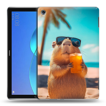 Силиконовый чехол на Huawei MediaPad M5 Lite с принтом Капибара