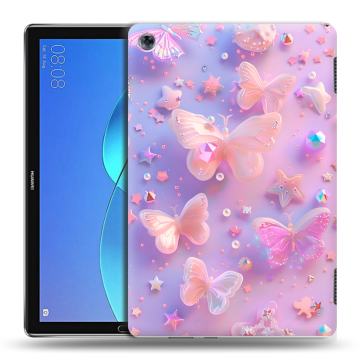 Силиконовый чехол на Huawei MediaPad M5 Lite с принтом Бабочки