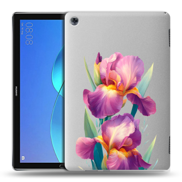 Силиконовый чехол на Huawei MediaPad M5 Lite с принтом Цветы орхидеи Силиконовый чехол на Huawei MediaPad M5 Lite с принтом Цветы орхидеи