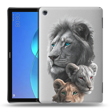 Силиконовый чехол на Huawei MediaPad M5 Lite с принтом Львы Силиконовый чехол на Huawei MediaPad M5 Lite с принтом Львы