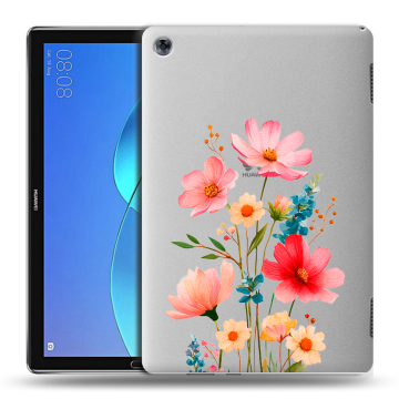 Силиконовый чехол на Huawei MediaPad M5 Lite с принтом Цветы Силиконовый чехол на Huawei MediaPad M5 Lite с принтом Цветы