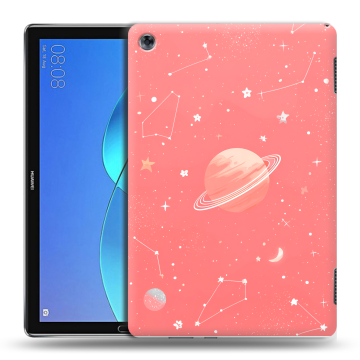 Силиконовый чехол на Huawei MediaPad M5 Lite с принтом Розовый космос Силиконовый чехол на Huawei MediaPad M5 Lite с принтом Розовый космос