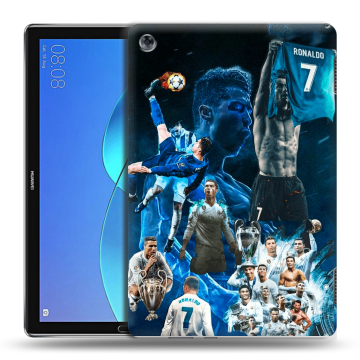 Силиконовый чехол на Huawei MediaPad M5 Lite с принтом Реал Роналдо