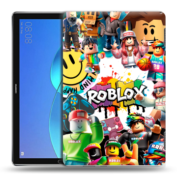 Силиконовый чехол на Huawei MediaPad M5 Lite с принтом Roblox Роблокс