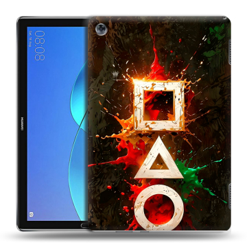 Силиконовый чехол на Huawei MediaPad M5 Lite с принтом Squid Game Игра кальмара