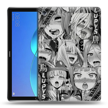 Силиконовый чехол на Huawei MediaPad M5 Lite с принтом Ahegao Ахегао Аниме