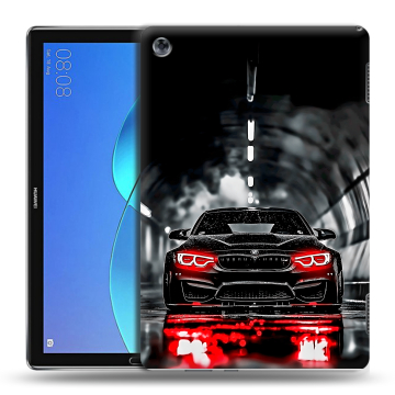 Силиконовый чехол на Huawei MediaPad M5 Lite с принтом BMW БМВ