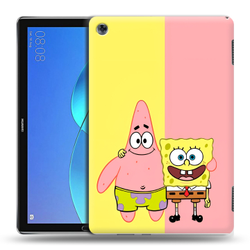 Силиконовый чехол на Huawei MediaPad M5 Lite с принтом Спанч боб Спанчбоб
