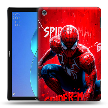Силиконовый чехол на Huawei MediaPad M5 Lite с принтом Spiderman Человек паук