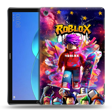 Силиконовый чехол на Huawei MediaPad M5 Lite с принтом Roblox Роблокс