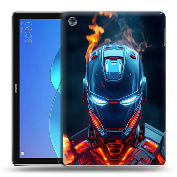 Силиконовый чехол на Huawei MediaPad M5 Lite с принтом IronMan Железный человек