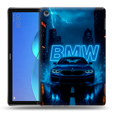 Силиконовый чехол на Huawei MediaPad M5 Lite с принтом BMW БМВ