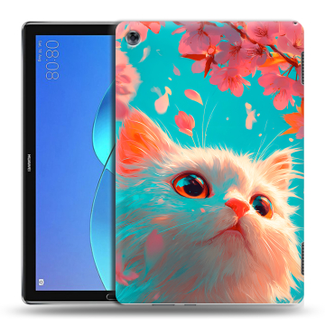 Силиконовый чехол на Huawei MediaPad M5 Lite с принтом Красивый кот