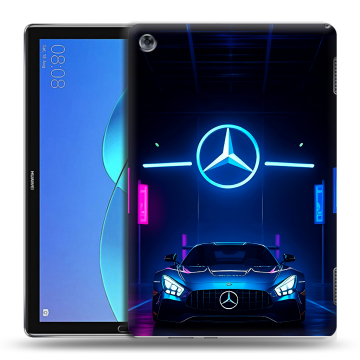 Силиконовый чехол на Huawei MediaPad M5 Lite с принтом Mercedes Мерседес
