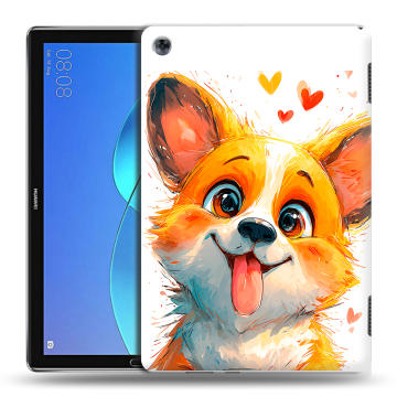 Силиконовый чехол на Huawei MediaPad M5 Lite с принтом корги