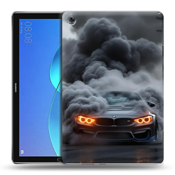 Силиконовый чехол на Huawei MediaPad M5 Lite с принтом BMW БМВ