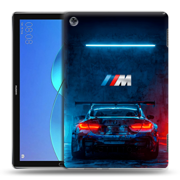 Силиконовый чехол на Huawei MediaPad M5 Lite с принтом BMW БМВ
