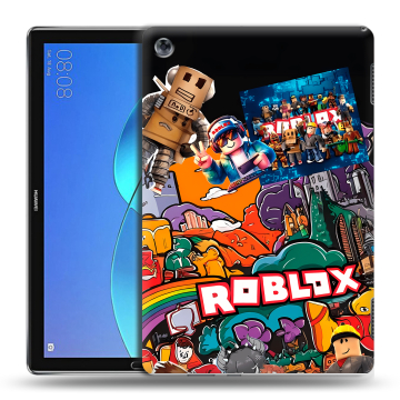 Силиконовый чехол на Huawei MediaPad M5 Lite с принтом Roblox Роблокс