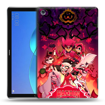 Силиконовый чехол на Huawei MediaPad M5 Lite с принтом Hazbin Hotel Отель Хазбин