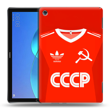 Силиконовый чехол на Huawei MediaPad M5 Lite с принтом Флаг Герб СССР