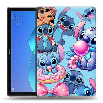 Силиконовый чехол на Huawei MediaPad M5 Lite с принтом Лило и Стич