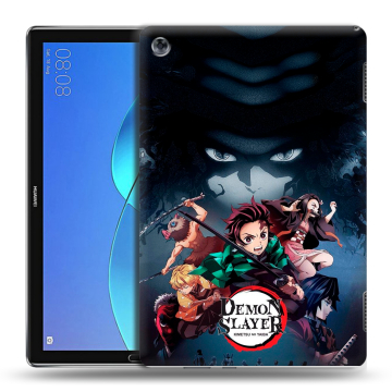 Силиконовый чехол на Huawei MediaPad M5 Lite с принтом Demon Slayer Клинок рассекающий демонов