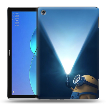 Силиконовый чехол на Huawei MediaPad M5 Lite с принтом Миньоны