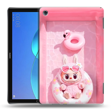 Силиконовый чехол на Huawei MediaPad M5 Lite с принтом Labubu Лабубу